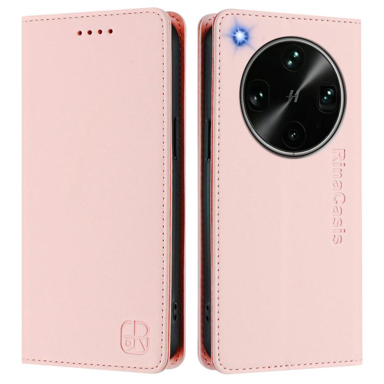 For OPPO Find X9 Ultra RC01 Dual-Folded Magnetic Suction RFID Leather Phone Case