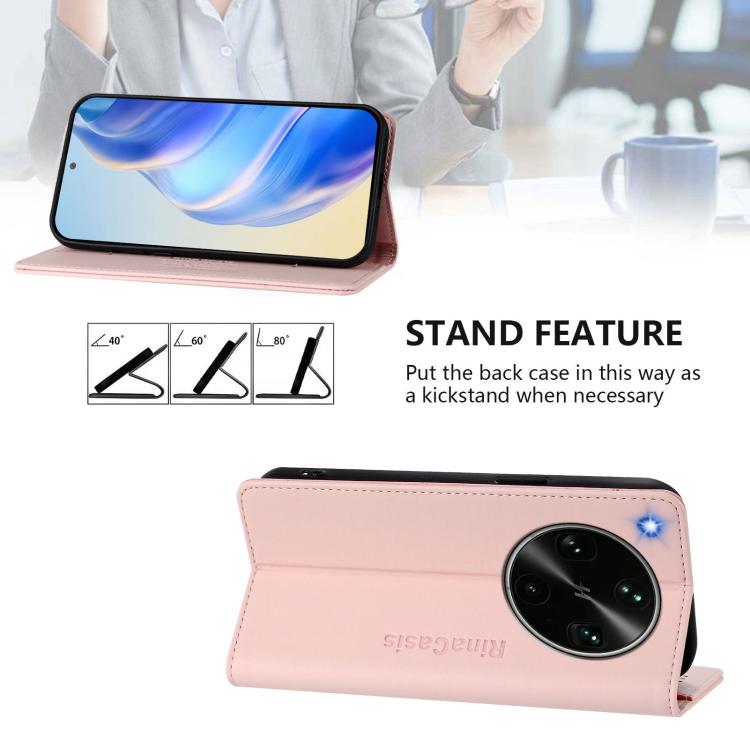 For OPPO Find X9 Ultra RC01 Dual-Folded Magnetic Suction RFID Leather Phone Case