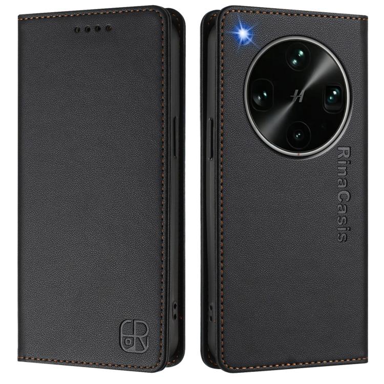 For OPPO Find X9 Ultra RC01 Dual-Folded Magnetic Suction RFID Leather Phone Case
