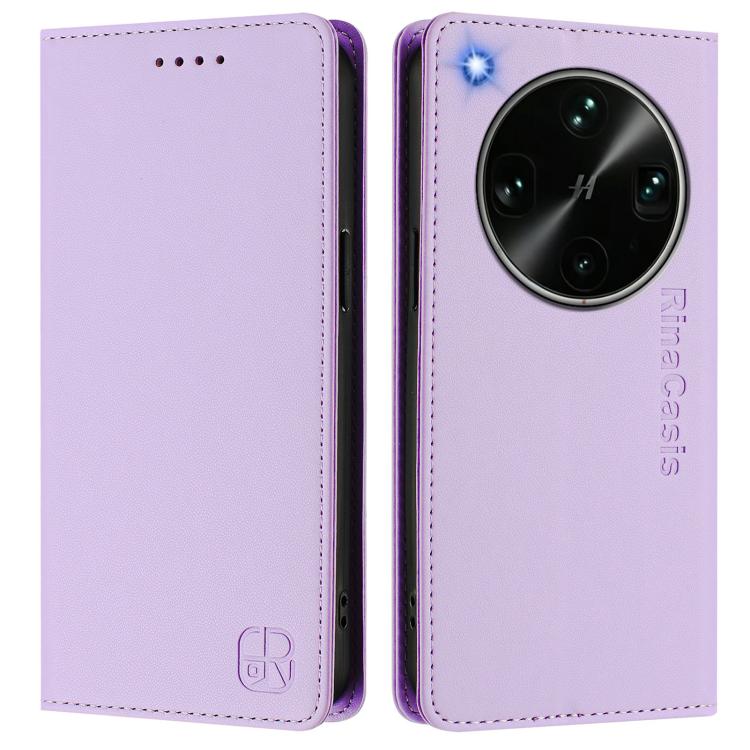 For OPPO Find X9 Ultra RC01 Dual-Folded Magnetic Suction RFID Leather Phone Case