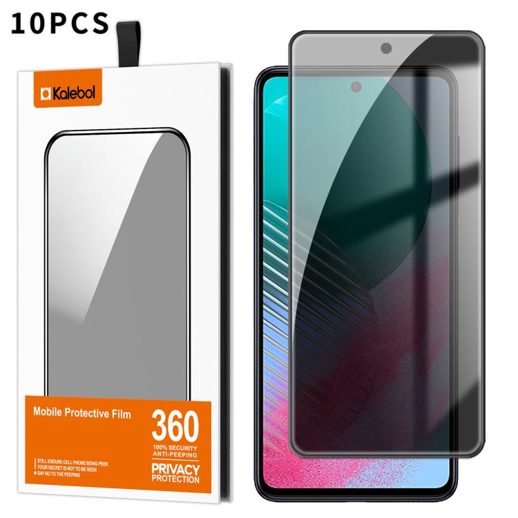 For Samsung Galaxy M54 5G 10pcs Kalebol High-Aluminum Screen-Printed Full-Coverage Black-Border Privacy Tempered Glass Film