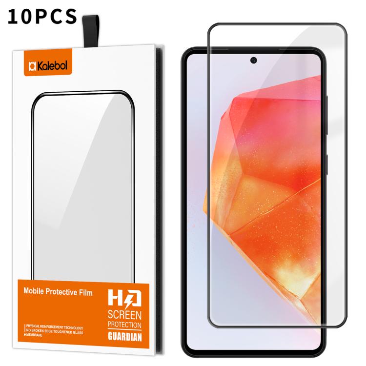 For Samsung Galaxy C55 10pcs Kalebol High-Aluminum Screen-Printed Full-Coverage Anti-Fingerprint Black-Bordered HD Tempered Glass Film