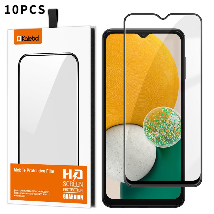 For Samsung Galaxy A13 5G 10pcs Kalebol High-Aluminum Screen-Printed Full-Coverage Anti-Fingerprint Black-Bordered HD Tempered Glass Film