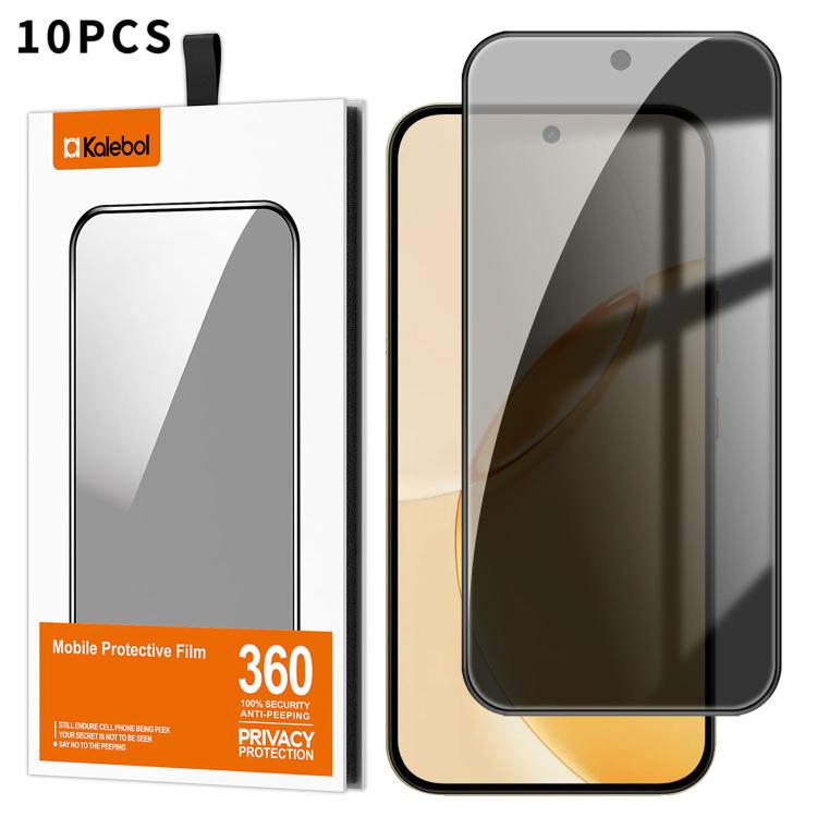 For Realme 16 Pro 5G 10pcs Kalebol High-Aluminum Screen-Printed Full-Coverage Black-Border Privacy Tempered Glass Film