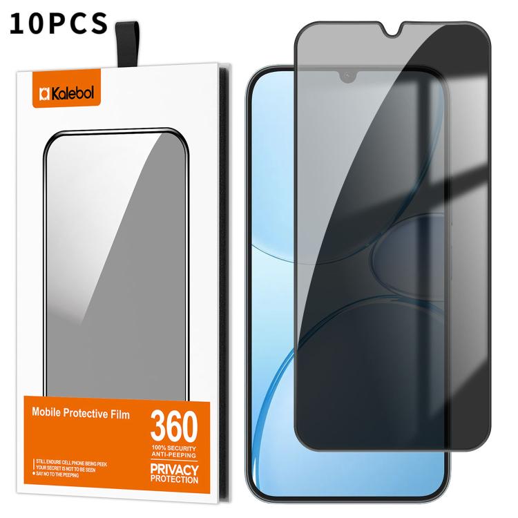 For Realme Narzo 100 Lite 5G 10pcs Kalebol High-Aluminum Screen-Printed Full-Coverage Black-Border Privacy Tempered Glass Film