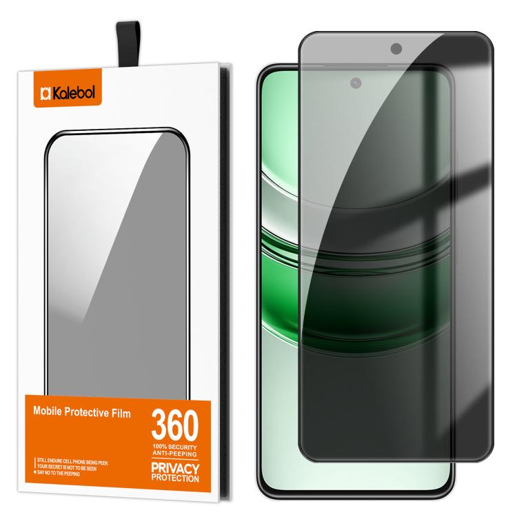 For Realme 14x Kalebol High-Aluminum Screen-Printed Full-Coverage Black-Border Privacy Tempered Glass Film