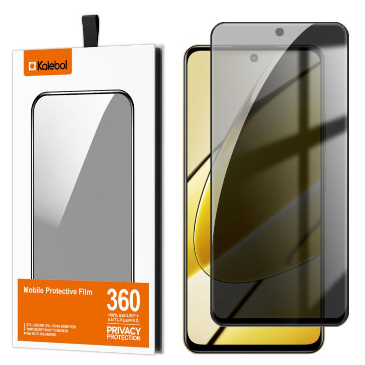 For Realme 11 5G Kalebol High-Aluminum Screen-Printed Full-Coverage Black-Border Privacy Tempered Glass Film