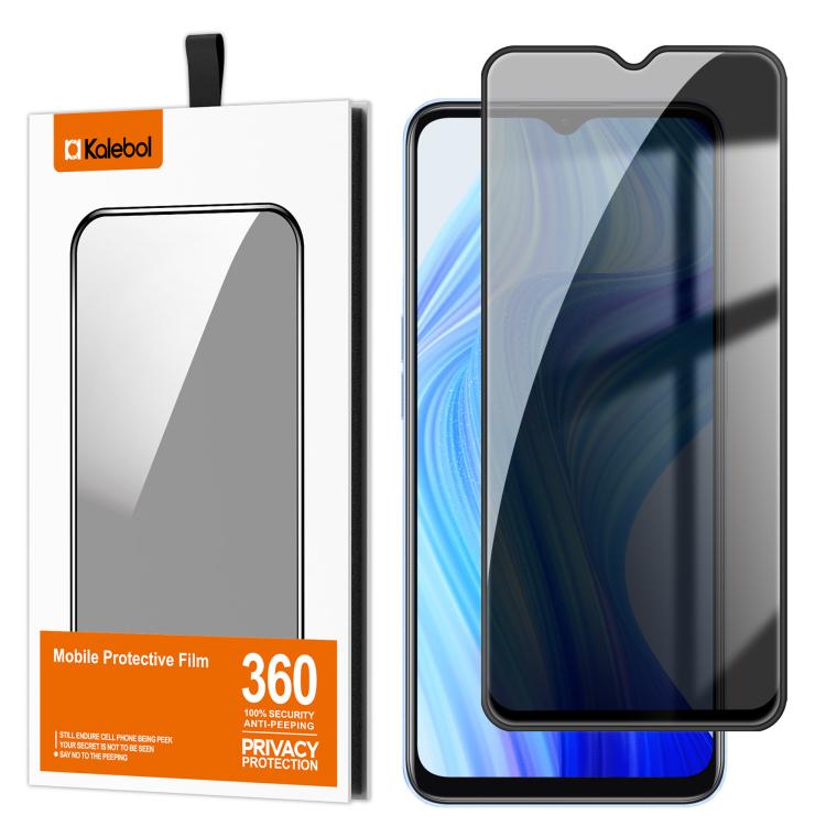 For Realme 10T Kalebol High-Aluminum Screen-Printed Full-Coverage Black-Border Privacy Tempered Glass Film
