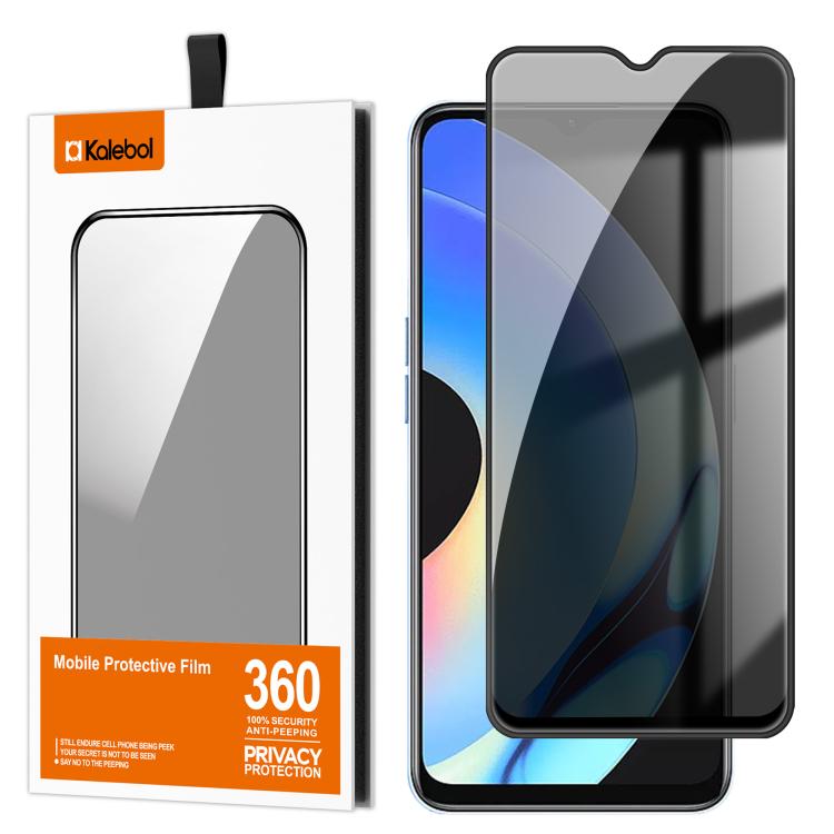 For Realme 10s Kalebol High-Aluminum Screen-Printed Full-Coverage Black-Border Privacy Tempered Glass Film