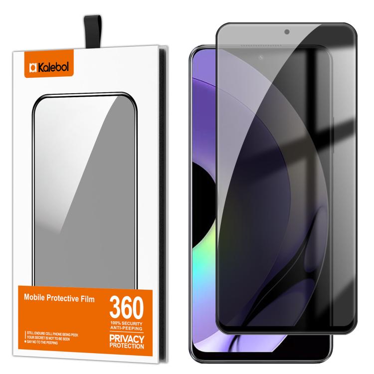 For Realme 10 Pro 5G Kalebol High-Aluminum Screen-Printed Full-Coverage Black-Border Privacy Tempered Glass Film