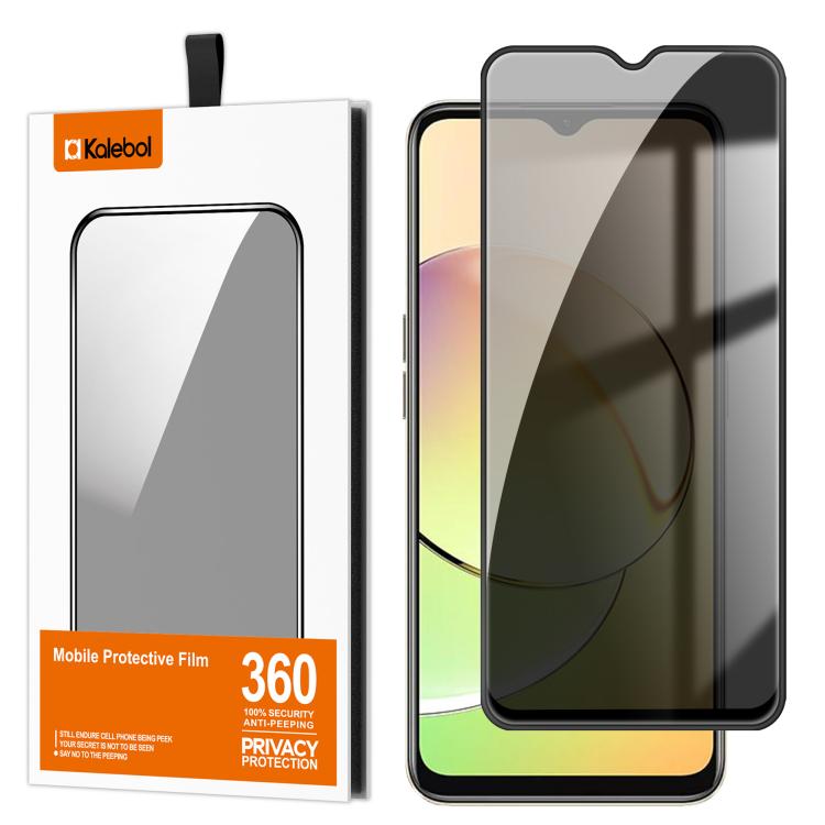 For Realme 10 5G Kalebol High-Aluminum Screen-Printed Full-Coverage Black-Border Privacy Tempered Glass Film