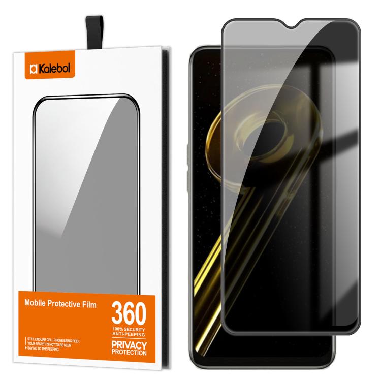 For Realme 9i 5G Kalebol High-Aluminum Screen-Printed Full-Coverage Black-Border Privacy Tempered Glass Film