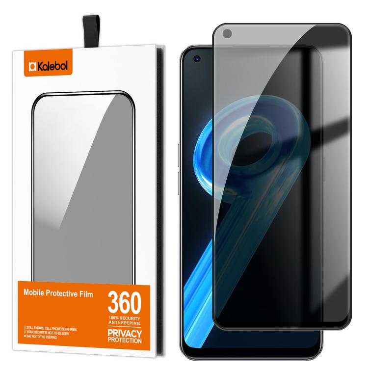 For Realme 9 4G Kalebol High-Aluminum Screen-Printed Full-Coverage Black-Border Privacy Tempered Glass Film