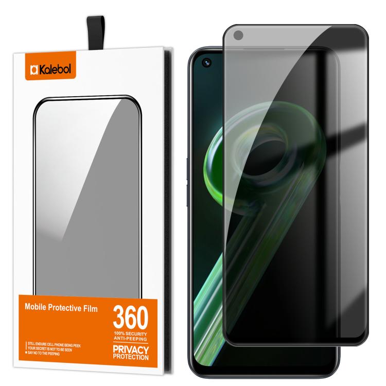 For Realme 9 5G Kalebol High-Aluminum Screen-Printed Full-Coverage Black-Border Privacy Tempered Glass Film