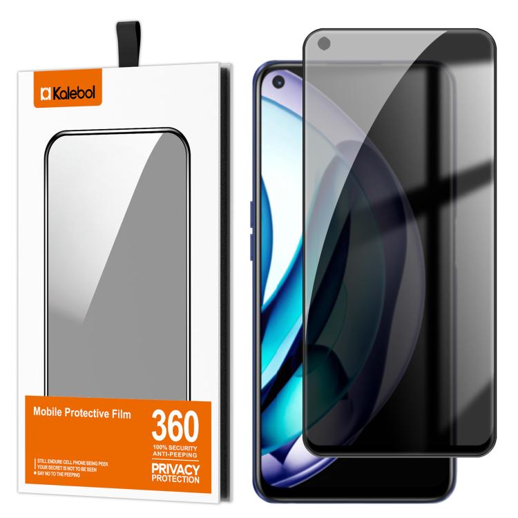 For Realme 9 5G Speed Kalebol High-Aluminum Screen-Printed Full-Coverage Black-Border Privacy Tempered Glass Film