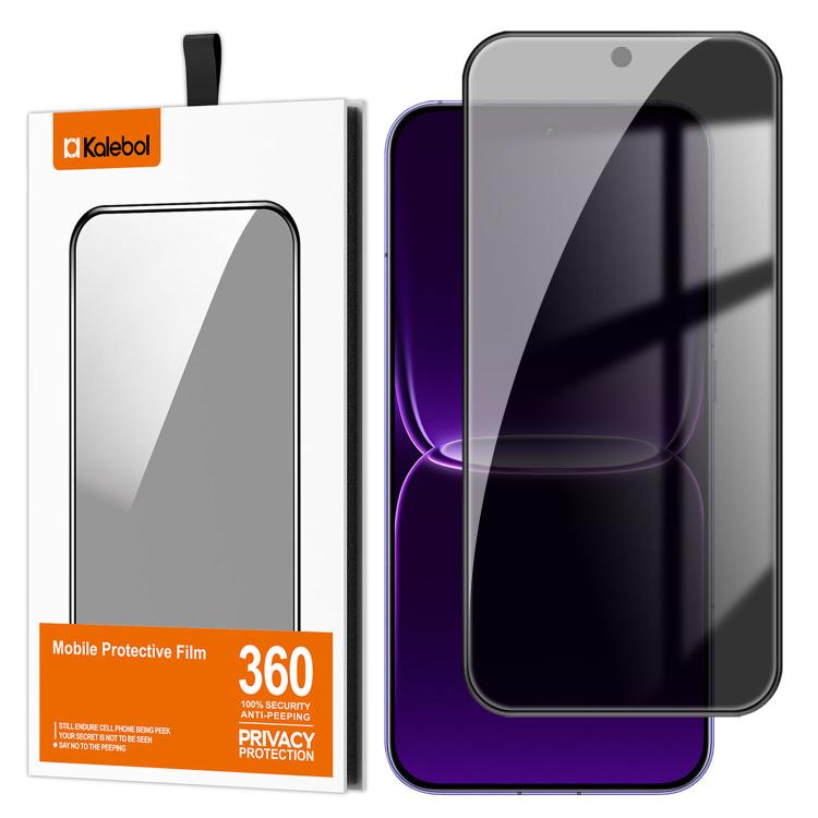 For Realme Neo8 5G Kalebol High-Aluminum Screen-Printed Full-Coverage Black-Border Privacy Tempered Glass Film