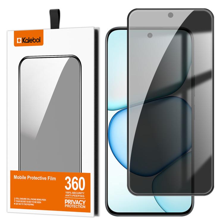 For Realme C100 4G Kalebol High-Aluminum Screen-Printed Full-Coverage Black-Border Privacy Tempered Glass Film