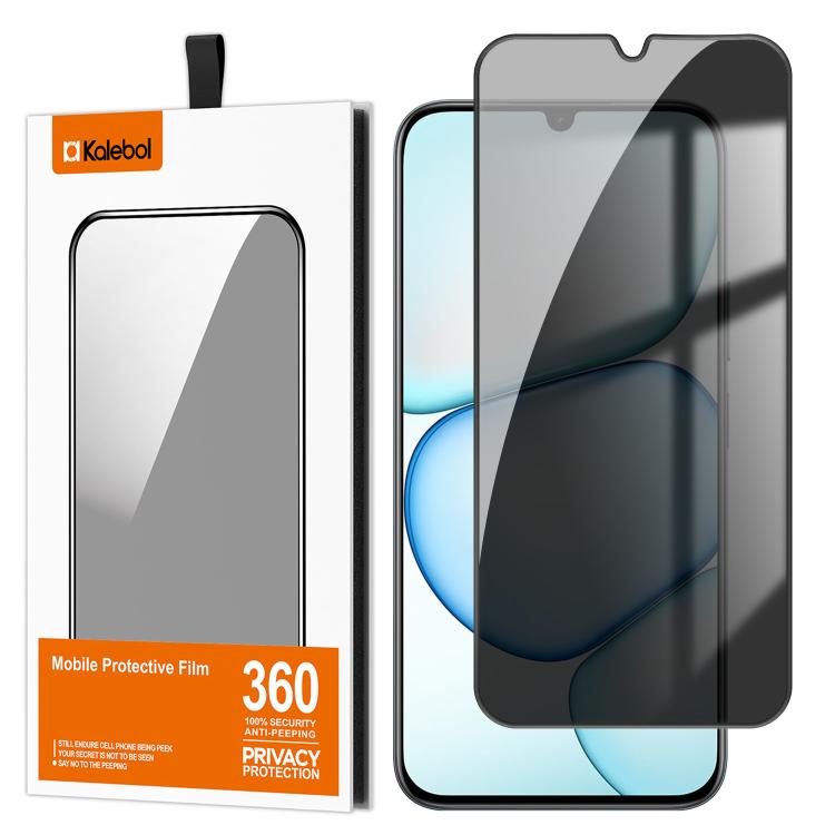 For Realme C100 5G Kalebol High-Aluminum Screen-Printed Full-Coverage Black-Border Privacy Tempered Glass Film