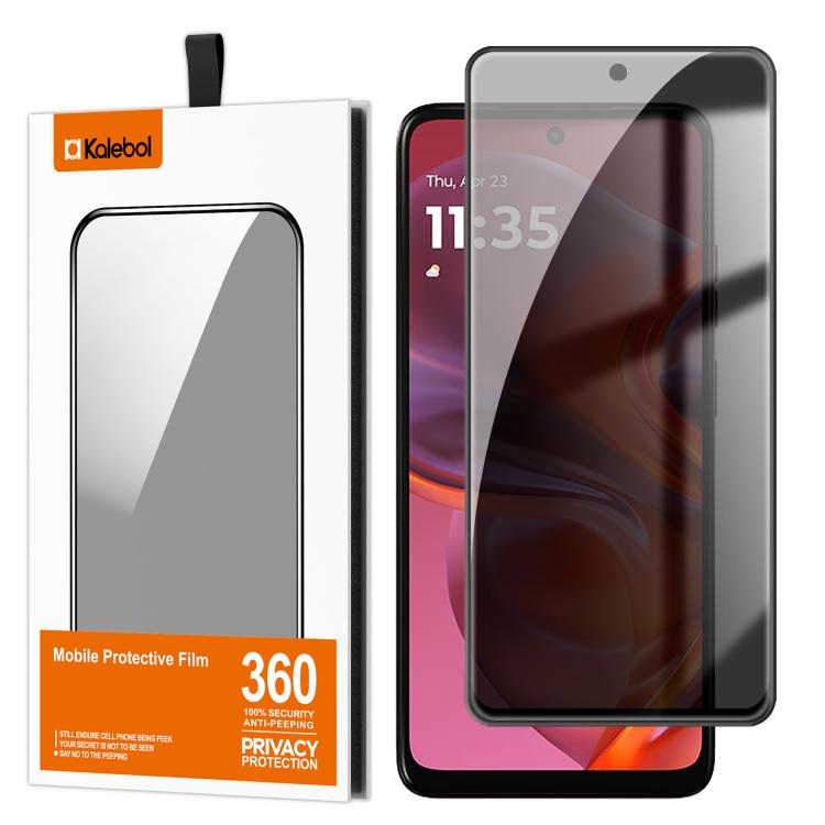 For Motorola Moto G05 Kalebol High-Aluminum Screen-Printed Full-Coverage Black-Border Privacy Tempered Glass Film