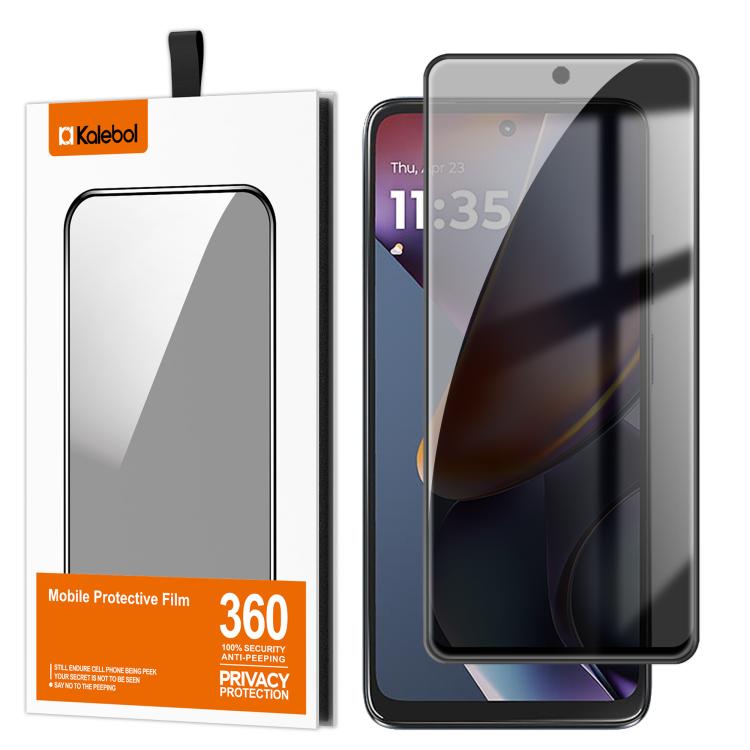For Motorola Moto G 2025 Kalebol High-Aluminum Screen-Printed Full-Coverage Black-Border Privacy Tempered Glass Film