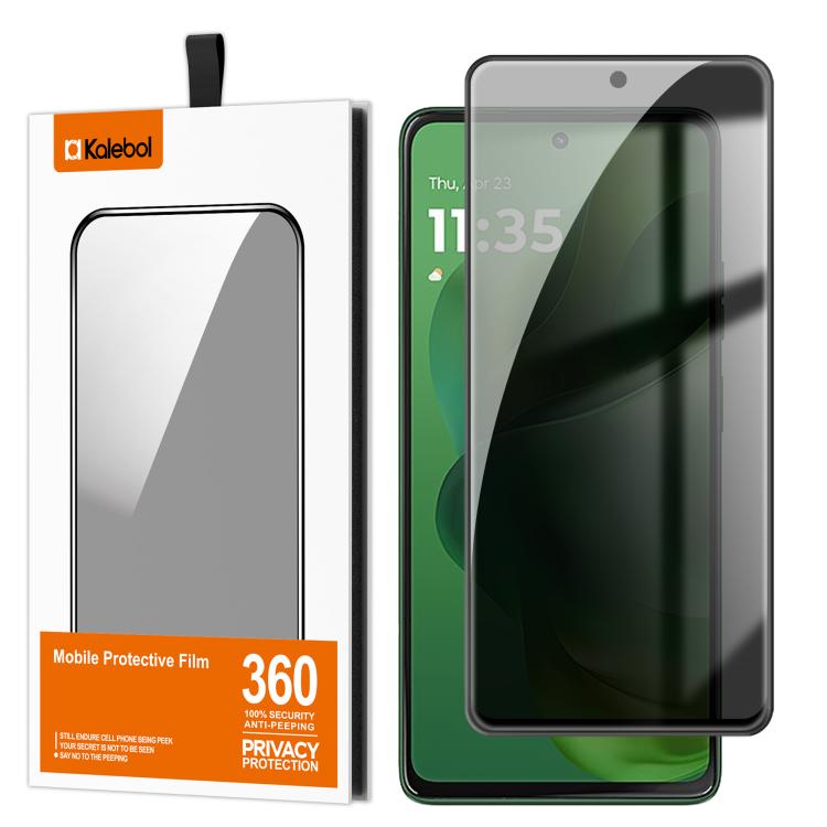 For Motorola Moto G Power 2025 Kalebol High-Aluminum Screen-Printed Full-Coverage Black-Border Privacy Tempered Glass Film