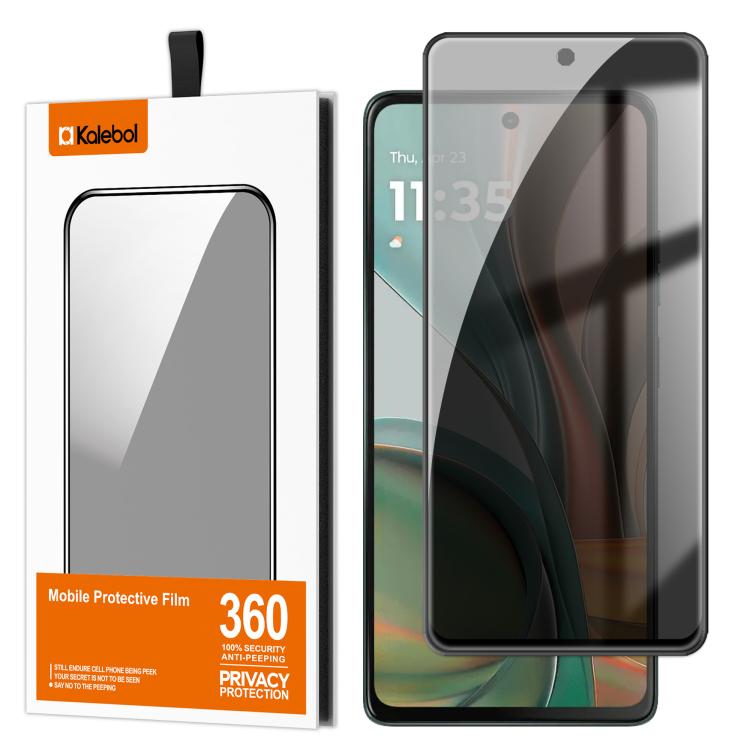 For Motorola Moto G75 5G Kalebol High-Aluminum Screen-Printed Full-Coverage Black-Border Privacy Tempered Glass Film
