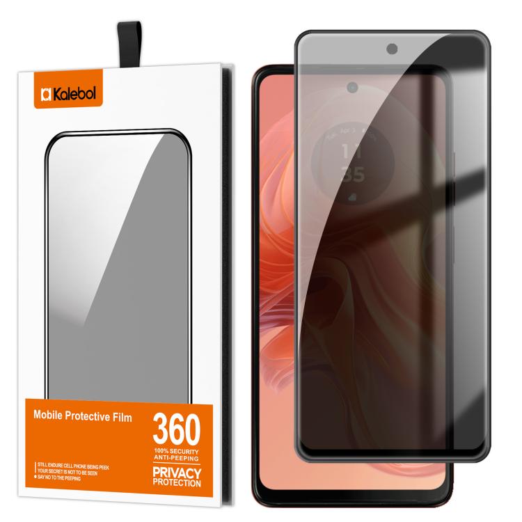 For Motorola Moto G04 Kalebol High-Aluminum Screen-Printed Full-Coverage Black-Border Privacy Tempered Glass Film