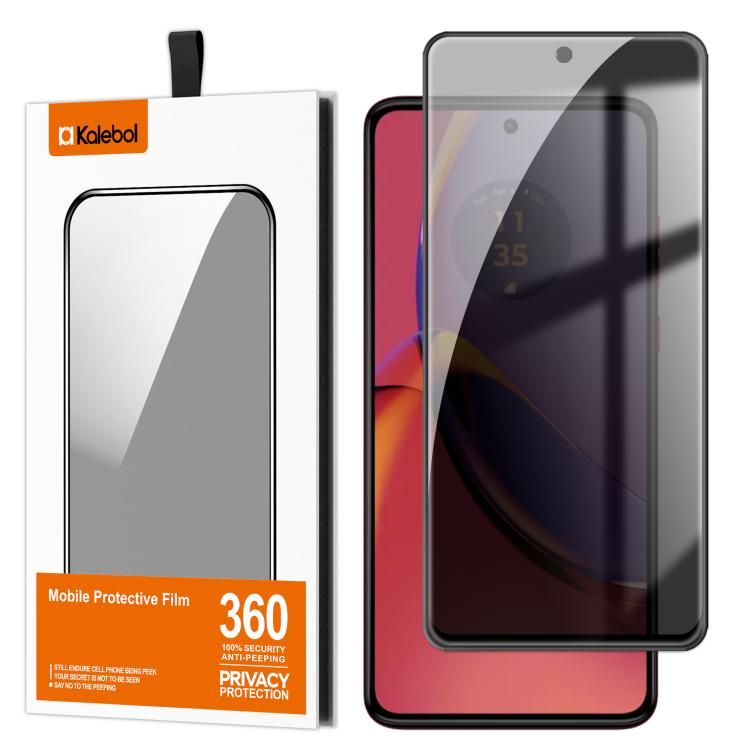 For Motorola Moto G84 Kalebol High-Aluminum Screen-Printed Full-Coverage Black-Border Privacy Tempered Glass Film