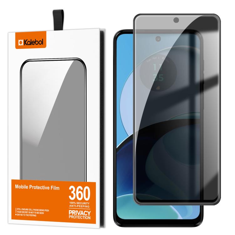 For Motorola Moto G14 Kalebol High-Aluminum Screen-Printed Full-Coverage Black-Border Privacy Tempered Glass Film