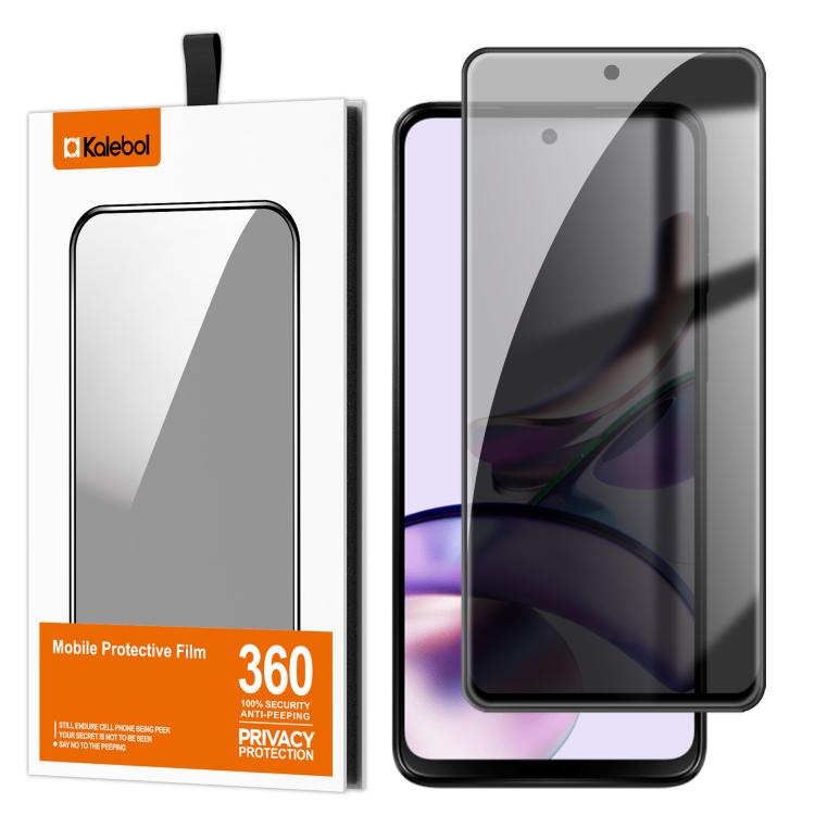 For Motorola Moto G13 Kalebol High-Aluminum Screen-Printed Full-Coverage Black-Border Privacy Tempered Glass Film