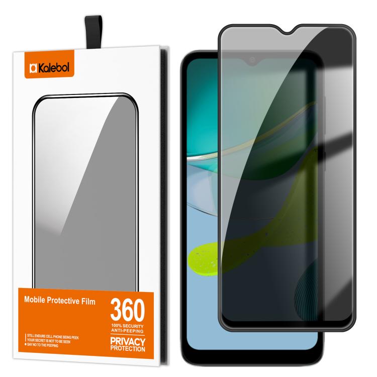 For Motorola Moto E13 Kalebol High-Aluminum Screen-Printed Full-Coverage Black-Border Privacy Tempered Glass Film