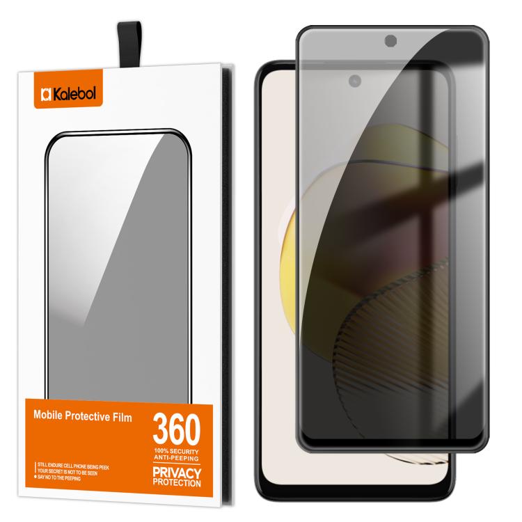 For Motorola Moto G73 Kalebol High-Aluminum Screen-Printed Full-Coverage Black-Border Privacy Tempered Glass Film