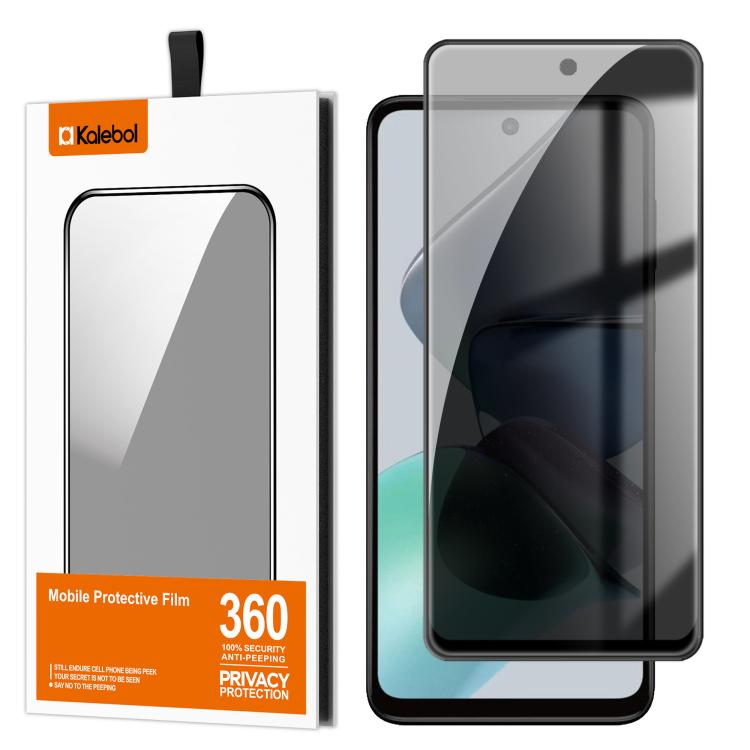 For Motorola Moto G23 Kalebol High-Aluminum Screen-Printed Full-Coverage Black-Border Privacy Tempered Glass Film