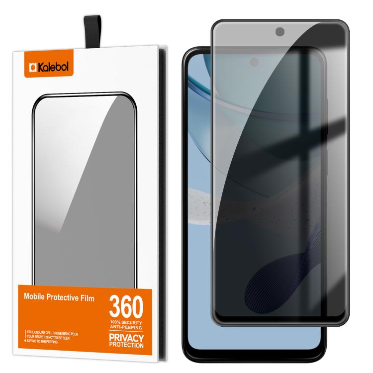 For Motorola Moto G53 5G Kalebol High-Aluminum Screen-Printed Full-Coverage Black-Border Privacy Tempered Glass Film