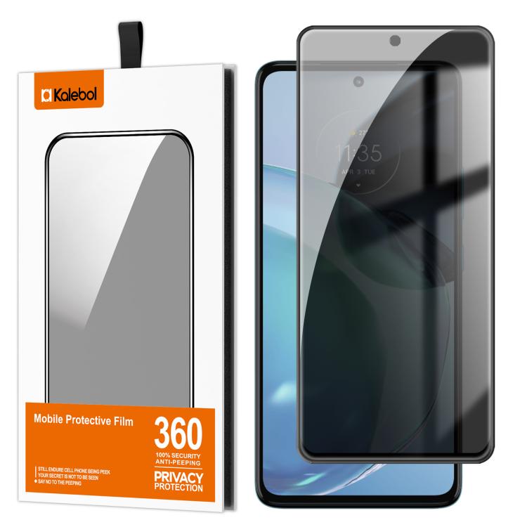 For Motorola Moto G72 Kalebol High-Aluminum Screen-Printed Full-Coverage Black-Border Privacy Tempered Glass Film