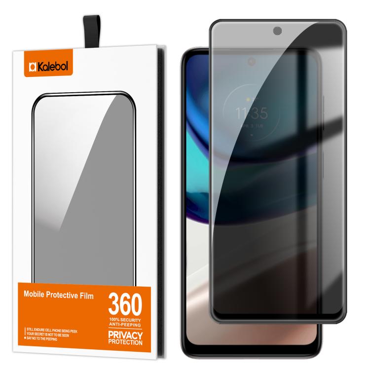 For Motorola Moto G42 Kalebol High-Aluminum Screen-Printed Full-Coverage Black-Border Privacy Tempered Glass Film