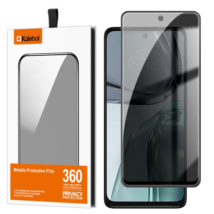 For Motorola Moto G62 5G Kalebol High-Aluminum Screen-Printed Full-Coverage Black-Border Privacy Tempered Glass Film
