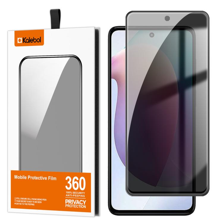 For Motorola Moto G71s Kalebol High-Aluminum Screen-Printed Full-Coverage Black-Border Privacy Tempered Glass Film