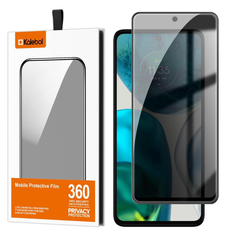 For Motorola Moto G52 Kalebol High-Aluminum Screen-Printed Full-Coverage Black-Border Privacy Tempered Glass Film