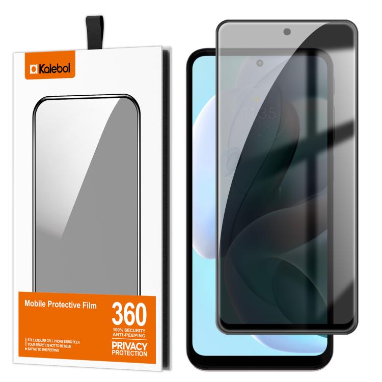 For Motorola Moto G41 Kalebol High-Aluminum Screen-Printed Full-Coverage Black-Border Privacy Tempered Glass Film