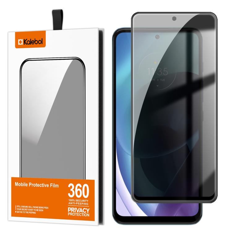 For Motorola Moto G71 5G Kalebol High-Aluminum Screen-Printed Full-Coverage Black-Border Privacy Tempered Glass Film