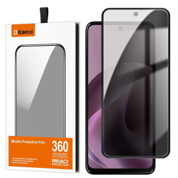 For Motorola Moto G17 4G Kalebol High-Aluminum Screen-Printed Full-Coverage Black-Border Privacy Tempered Glass Film