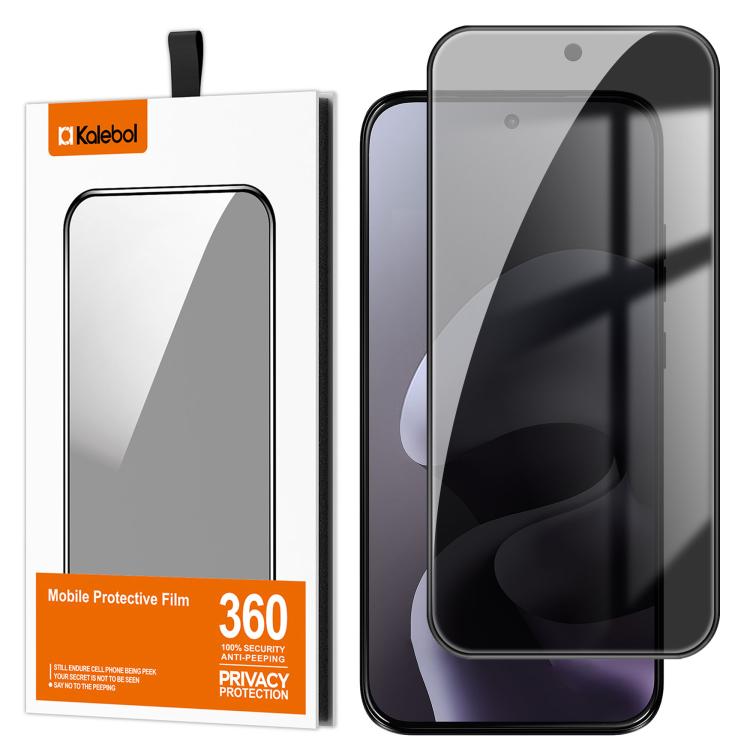 For Motorola Moto G67 5G Kalebol High-Aluminum Screen-Printed Full-Coverage Black-Border Privacy Tempered Glass Film