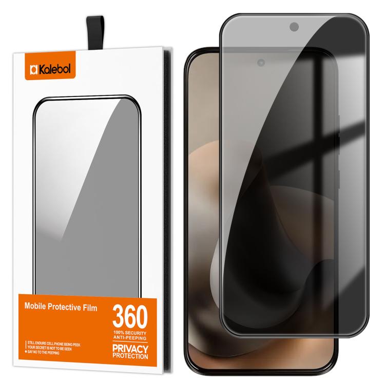 For Motorola Moto G77 5G Kalebol High-Aluminum Screen-Printed Full-Coverage Black-Border Privacy Tempered Glass Film