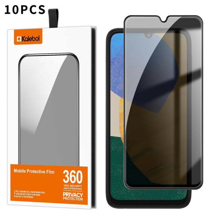 For Samsung Galaxy F34 5G 10pcs Kalebol High-Aluminum Screen-Printed Full-Coverage Black-Border Privacy Tempered Glass Film