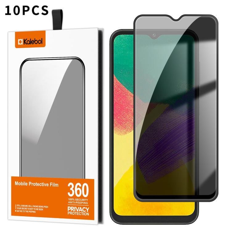 For Samsung Galaxy F14 5G 10pcs Kalebol High-Aluminum Screen-Printed Full-Coverage Black-Border Privacy Tempered Glass Film