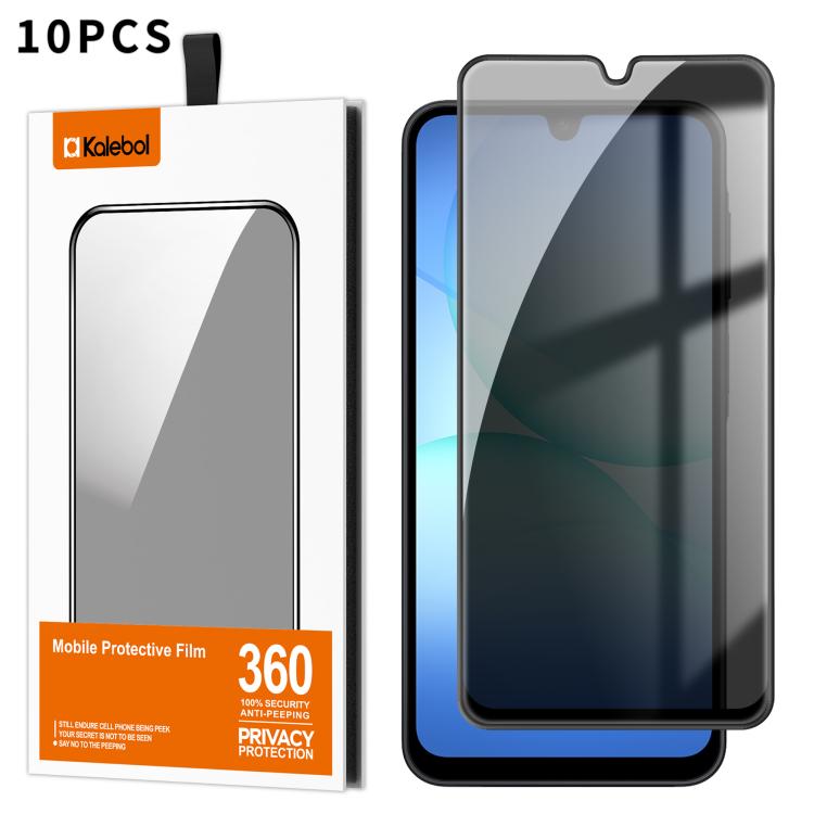 For Samsung Galaxy A17 5G 10pcs Kalebol High-Aluminum Screen-Printed Full-Coverage Black-Border Privacy Tempered Glass Film
