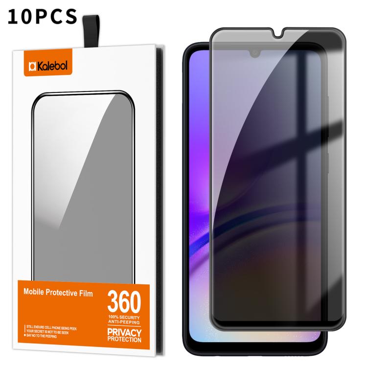 For Samsung Galaxy A05 10pcs Kalebol High-Aluminum Screen-Printed Full-Coverage Black-Border Privacy Tempered Glass Film