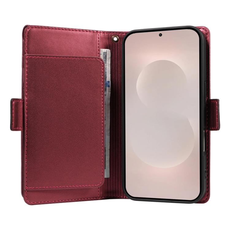 For Galaxy S26 Edge 5G Multi Card Wallet Leather Phone Case with Strap