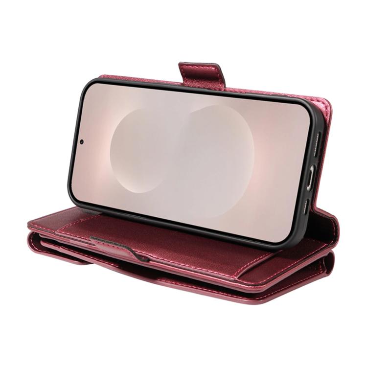 For Galaxy S26 Edge 5G Multi Card Wallet Leather Phone Case with Strap